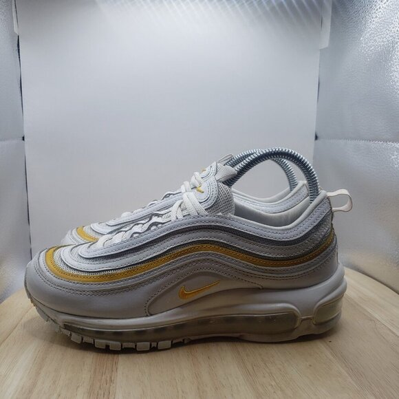 Size 7.5 - Womens Air Max 97 'White University Gold' Nike Shoes Sneakers - Picture 4 of 8